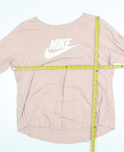 Nike Womens Pink Long Sleeve Relaxed Cotton T-Shirt 2XL