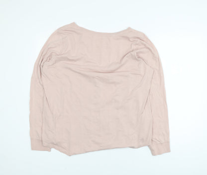 Nike Womens Pink Long Sleeve Relaxed Cotton T-Shirt 2XL