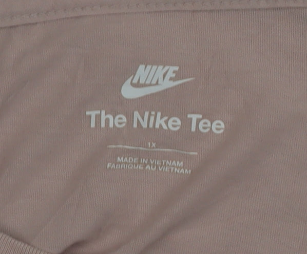 Nike Womens Pink Long Sleeve Relaxed Cotton T-Shirt 2XL