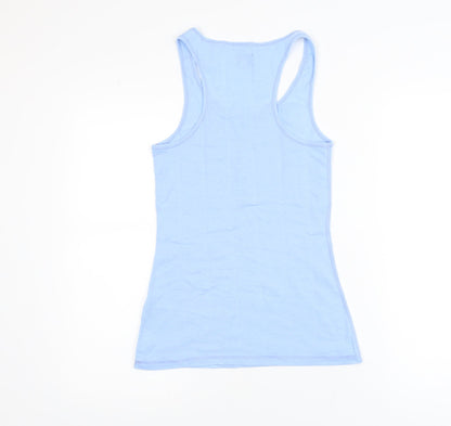 Jack Wills Womens Blue Racerback Tank Top Size 10 Cotton Blend