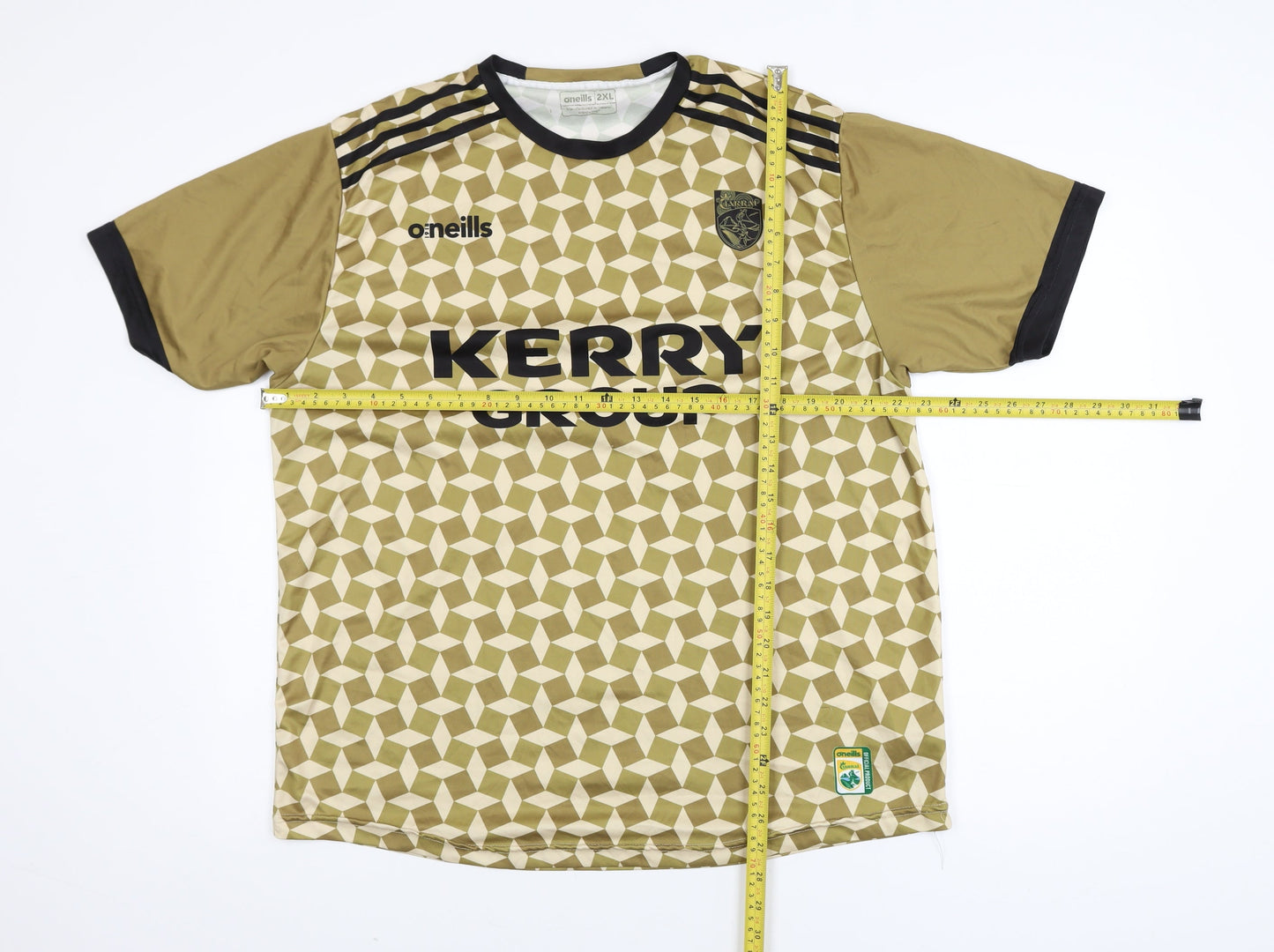 O’Neills Men’s Gold Kerry GAA Short Sleeve Sports T-Shirt 2XL