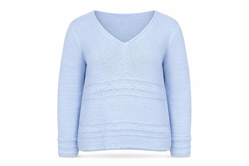 Betty Barclay Women Blue V-Neck Knit Jumper Size M Relaxed Fit
