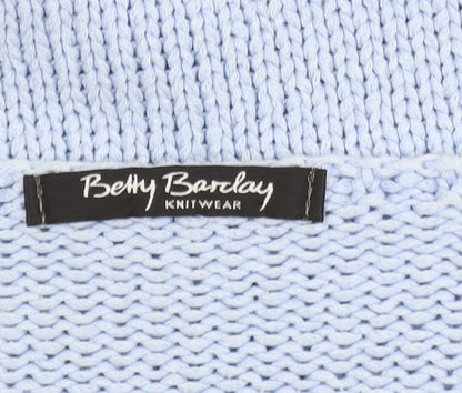 Betty Barclay Women Blue V-Neck Knit Jumper Size M Relaxed Fit