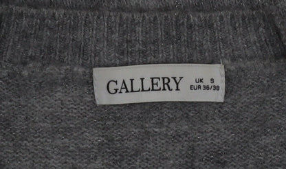 Gallery Women's Grey Sequin Christmas Jumper Size S
