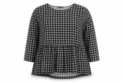 New Look Womens Black Checked Tunic Blouse UK 16
