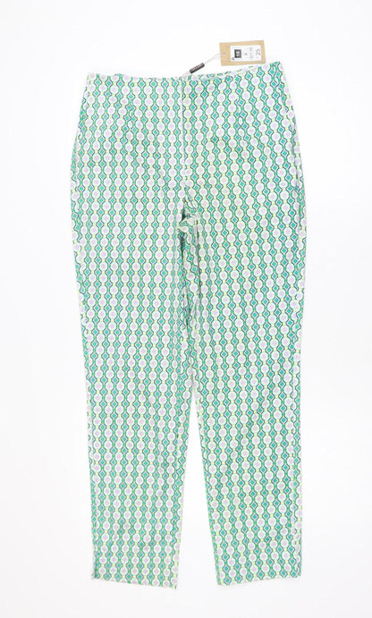 Gallery Womens Multicoloured Geometric Slim Trousers Size 10