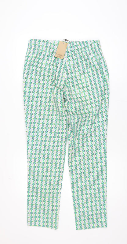 Gallery Womens Multicoloured Geometric Slim Trousers Size 10