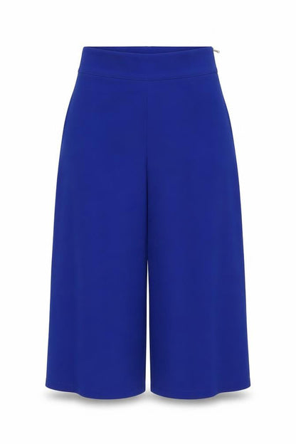 KYLA Womens Blue Wide-Leg Cropped Trousers M