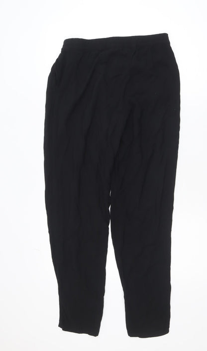 H&M Women’s Black Viscose Jogger Trousers Size 10