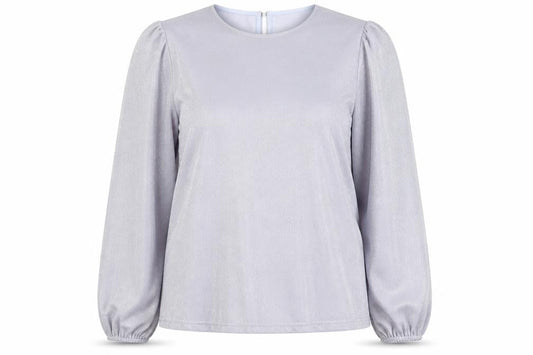 VILA Women's Silver Long Sleeve Glitter Blouse Size 12