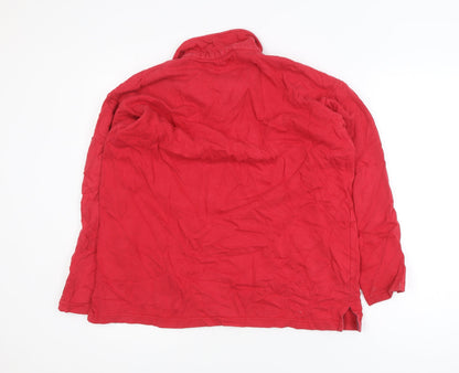 Paco Men’s Red Long Sleeve Cotton Polo Shirt Size S