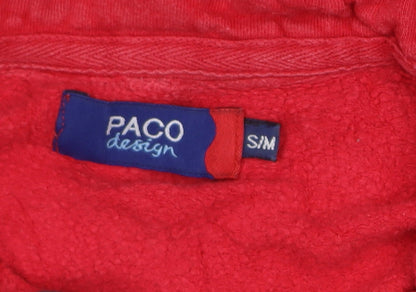 Paco Men’s Red Long Sleeve Cotton Polo Shirt Size S