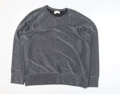 ottod'Ame Women's Grey Glitter Long Sleeve Basic Blouse Size 10