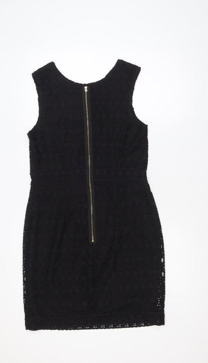Dunnes Women Black Lace Sheath Knee Length Dress Size 14