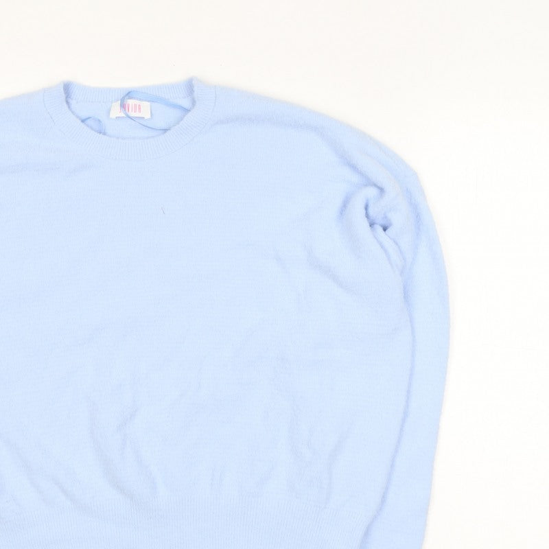 Savida Women Blue 2XL Crew Neck Long Sleeve Pullover Jumper