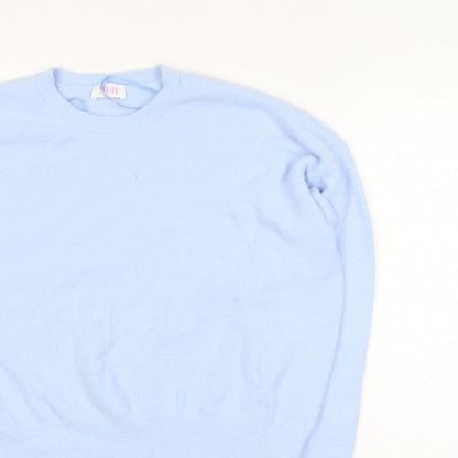 Savida Women Blue 2XL Crew Neck Long Sleeve Pullover Jumper