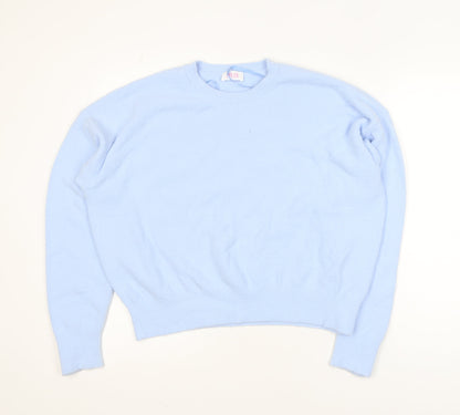 Savida Women Blue 2XL Crew Neck Long Sleeve Pullover Jumper