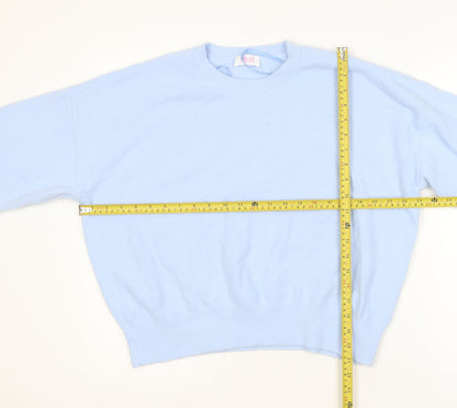 Savida Women Blue 2XL Crew Neck Long Sleeve Pullover Jumper