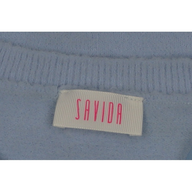 Savida Women Blue 2XL Crew Neck Long Sleeve Pullover Jumper