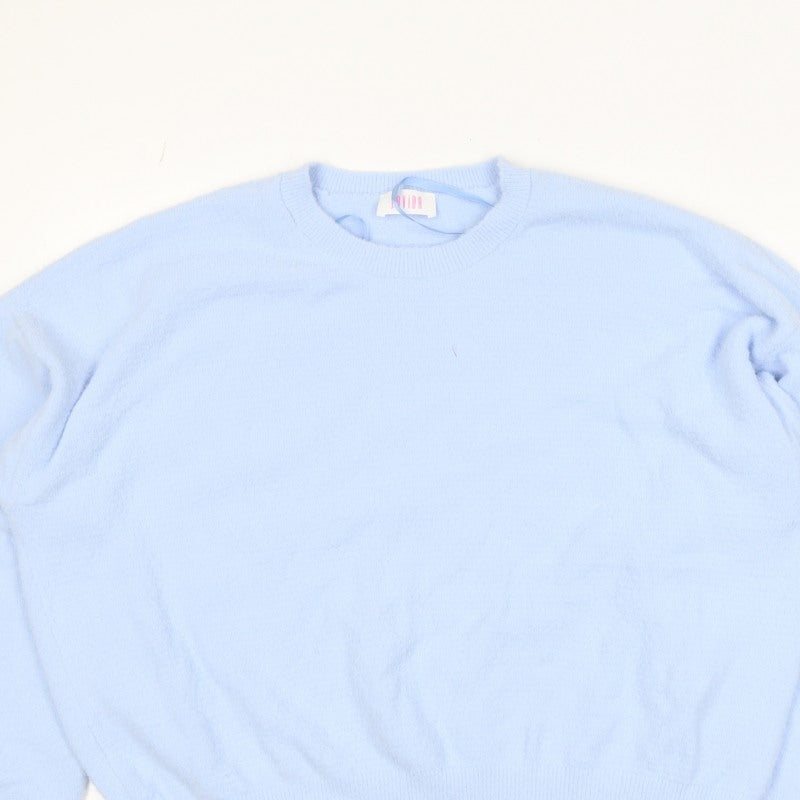 Savida Women Blue 2XL Crew Neck Long Sleeve Pullover Jumper