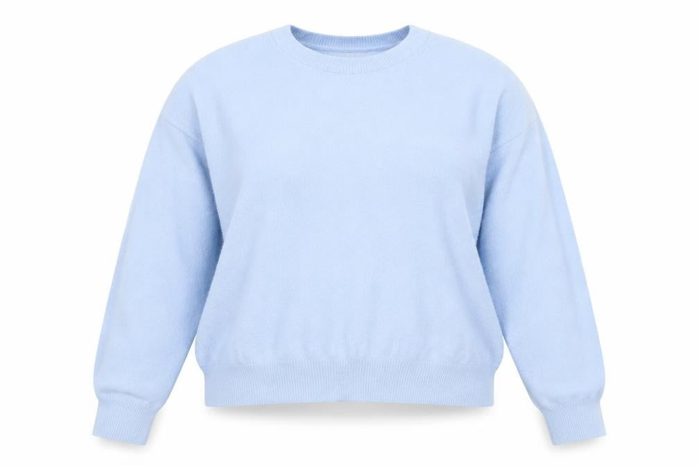 Savida Women Blue 2XL Crew Neck Long Sleeve Pullover Jumper