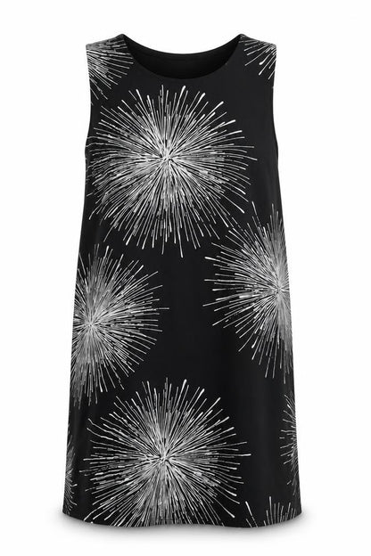 Nanso Womens Black Lyocell Sleeveless Shift Dress L