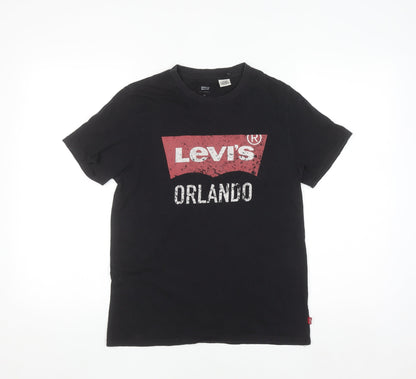 Levi's Men's Black Orlando Graphic Cotton T-Shirt XS