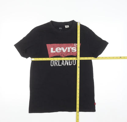 Levi's Men's Black Orlando Graphic Cotton T-Shirt XS