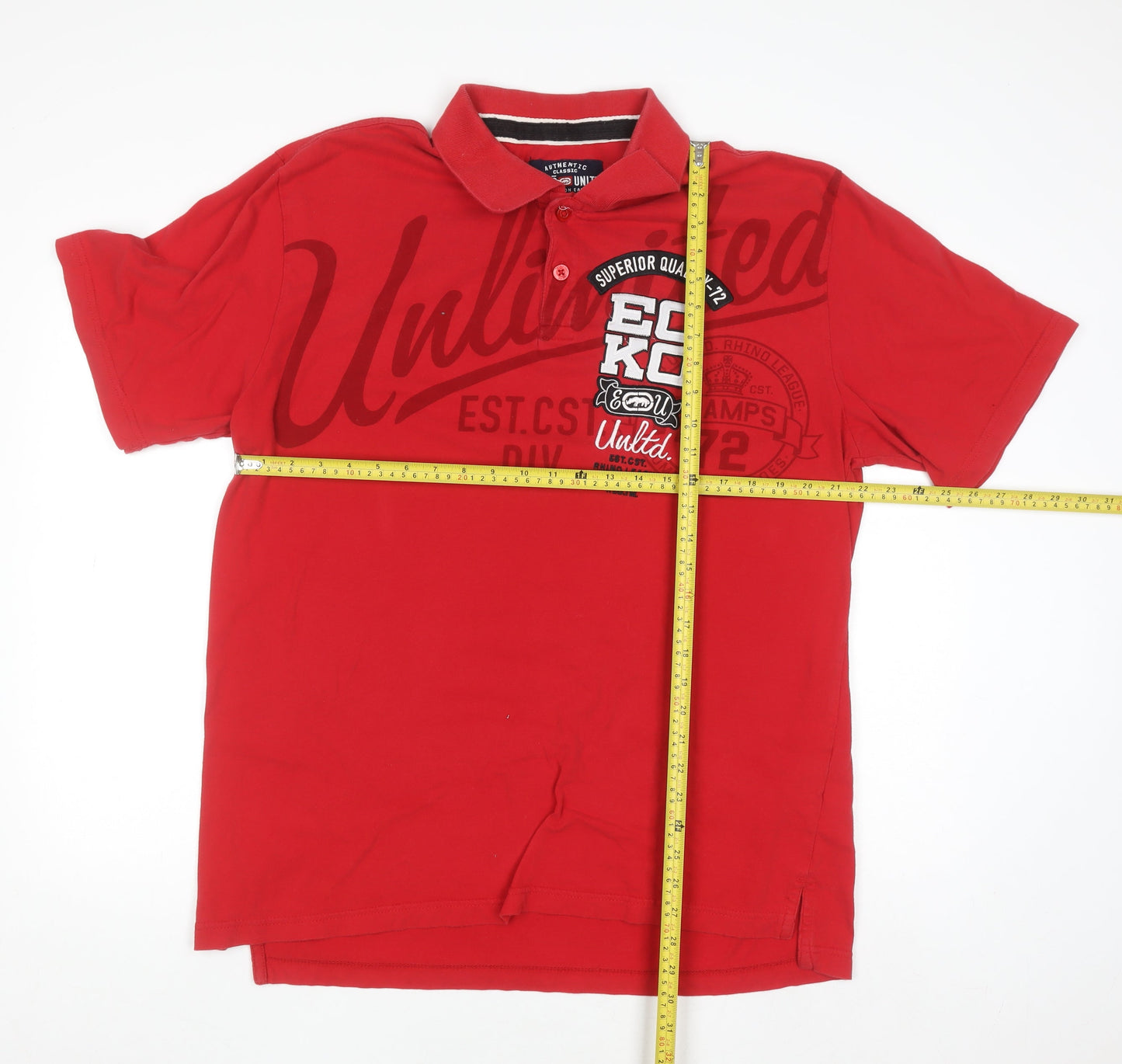 Ecko Unltd Men's Red XL Polo Shirt Classic Short Sleeve Cotton