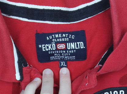 Ecko Unltd Men's Red XL Polo Shirt Classic Short Sleeve Cotton