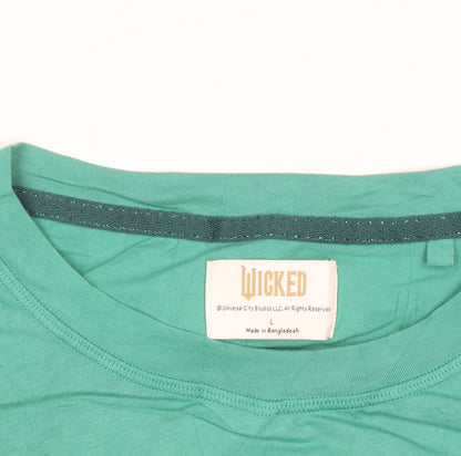 Marks and Spencer Women’s Green Cropped T-Shirt Wicked Print L