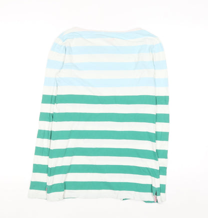 Boden Women's Multicoloured Striped Long Sleeve Cotton T-Shirt UK 8