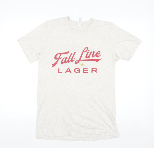 Bella+Canvas Men's Beige Fall Line Lager Graphic T-Shirt Medium