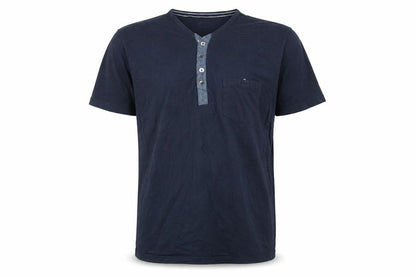 Jockey Men's Navy Blue Henley T-Shirt XL Cotton Short Sleeve