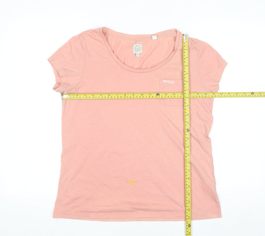 Jack Wills Women’s Pink Cotton Blend Short Sleeve T-Shirt UK 12