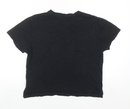 Zara Trafaluc Women's Black Sequin Rainbow T-Shirt Size L
