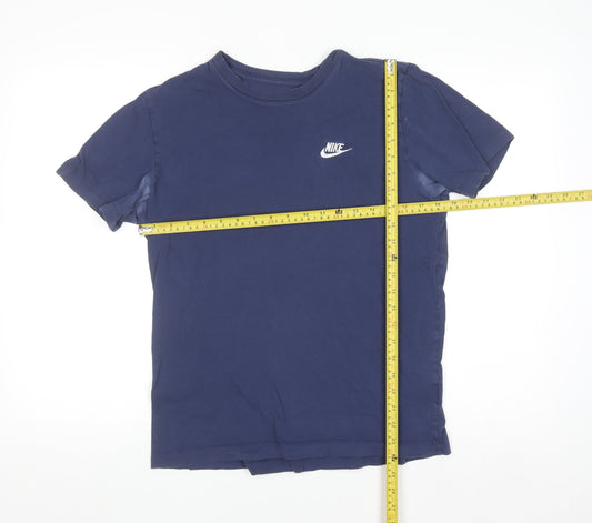 Nike Men's Blue Regular Fit Cotton Sports T-Shirt M