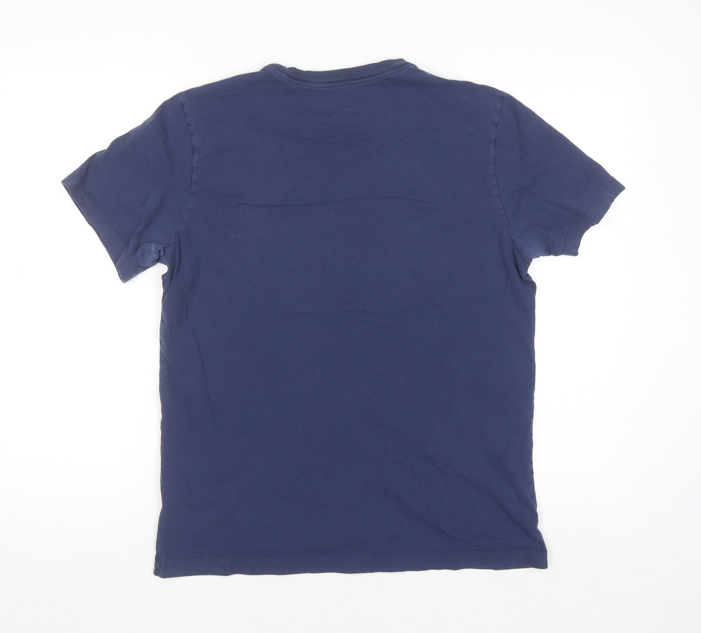 Nike Men's Blue Regular Fit Cotton Sports T-Shirt M