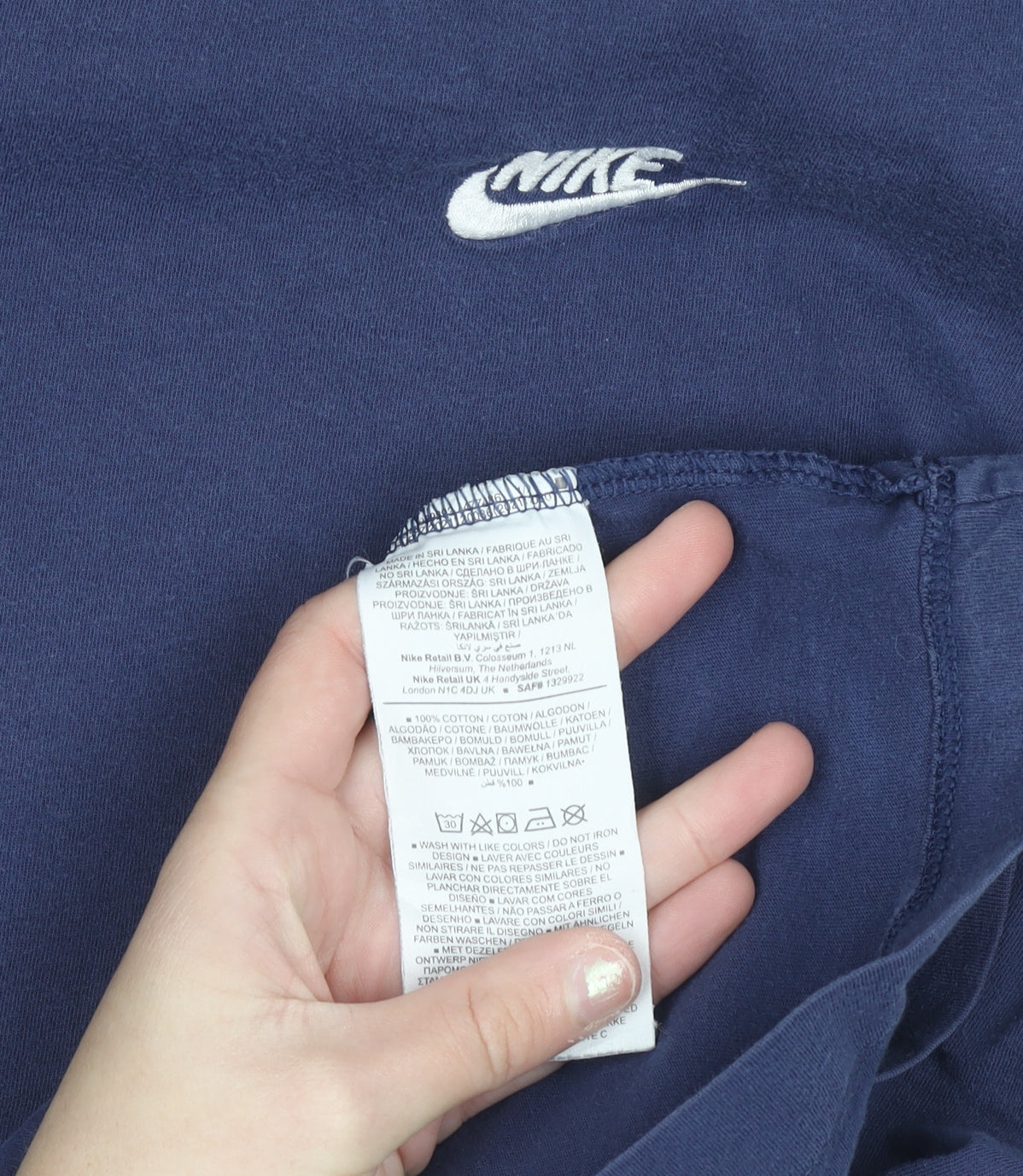 Nike Men's Blue Regular Fit Cotton Sports T-Shirt M