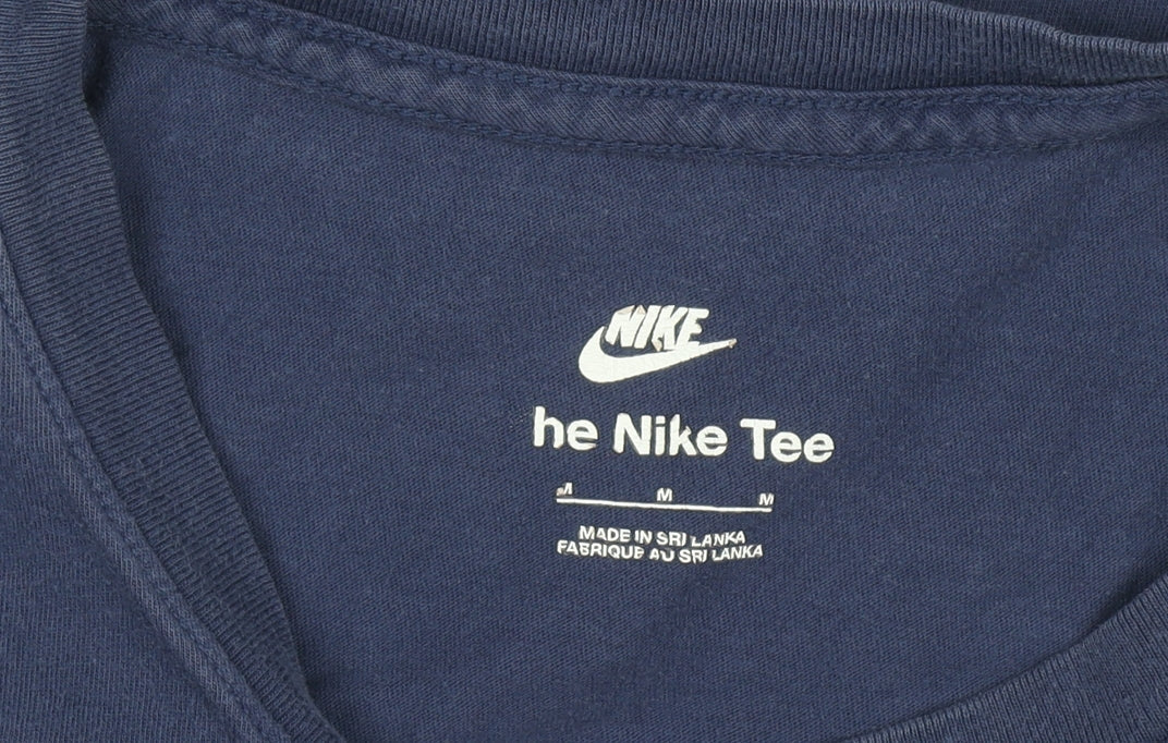 Nike Men's Blue Regular Fit Cotton Sports T-Shirt M