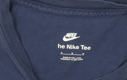 Nike Men's Blue Regular Fit Cotton Sports T-Shirt M