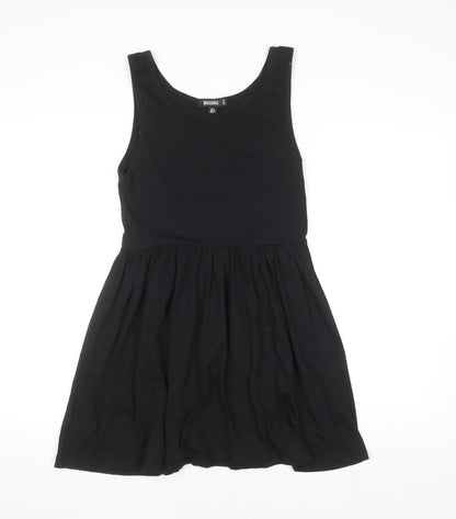 Missguided Women Black Skater Dress Size 8 Sleeveless Scoop Neck