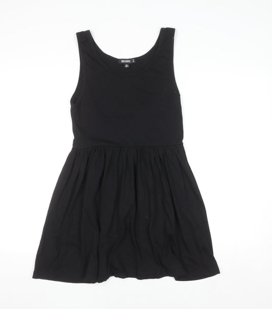Missguided Women Black Skater Dress Size 8 Sleeveless Scoop Neck
