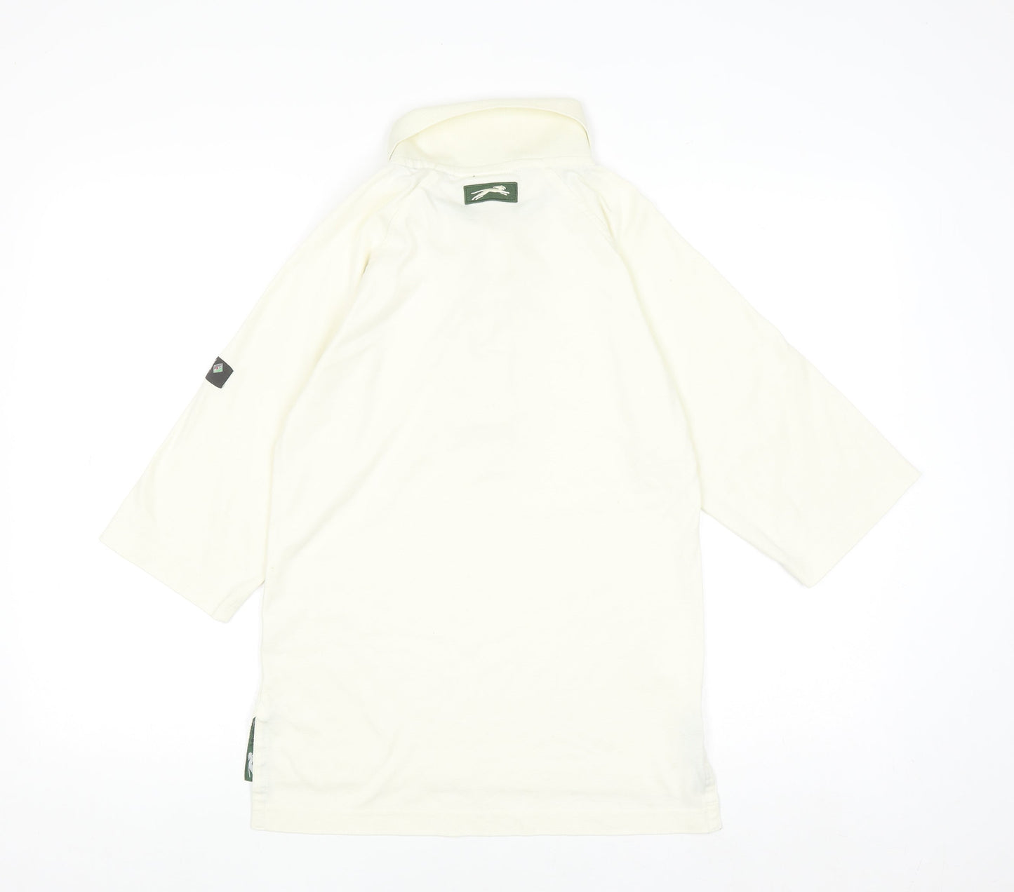 Slazenger Men's Ivory Polo Shirt Size M Regular Fit 3/4 Sleeve