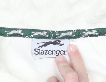 Slazenger Men's Ivory Polo Shirt Size M Regular Fit 3/4 Sleeve