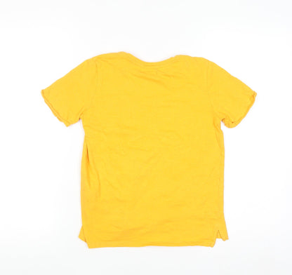 Piazza Italia Boys Yellow Cotton Short Sleeve Crew Neck T-Shirt 8-9 Years