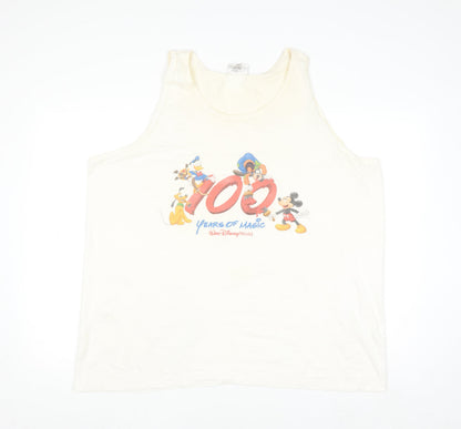 Walt Disney World Men’s Ivory 2XL Sleeveless 100 Years of Magic Top