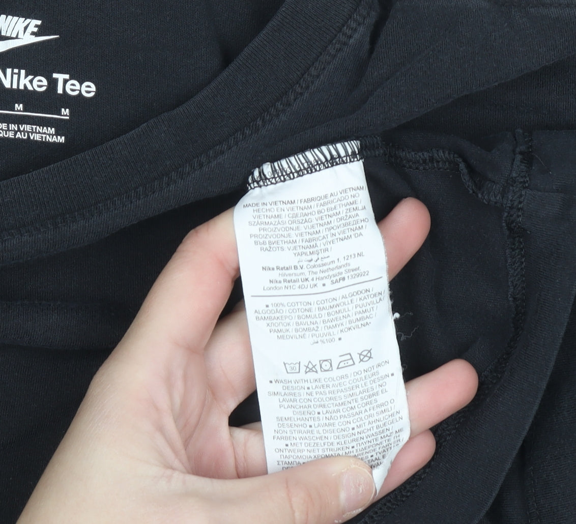 Nike Men's Black Crew Neck Short Sleeve Cotton T-Shirt M