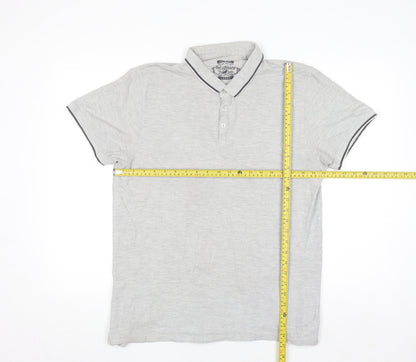 Red Herring Mens Grey Slim Fit Polo Shirt Size L