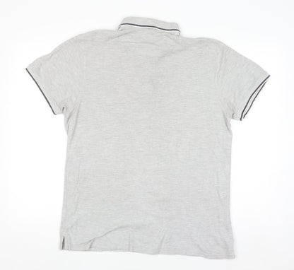 Red Herring Mens Grey Slim Fit Polo Shirt Size L